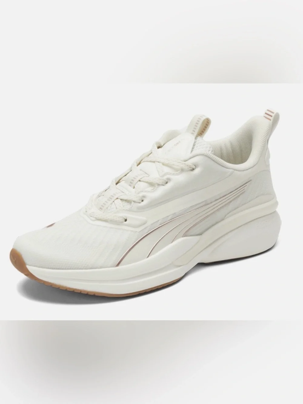 Puma Warm White and Rose-Gold sneakers